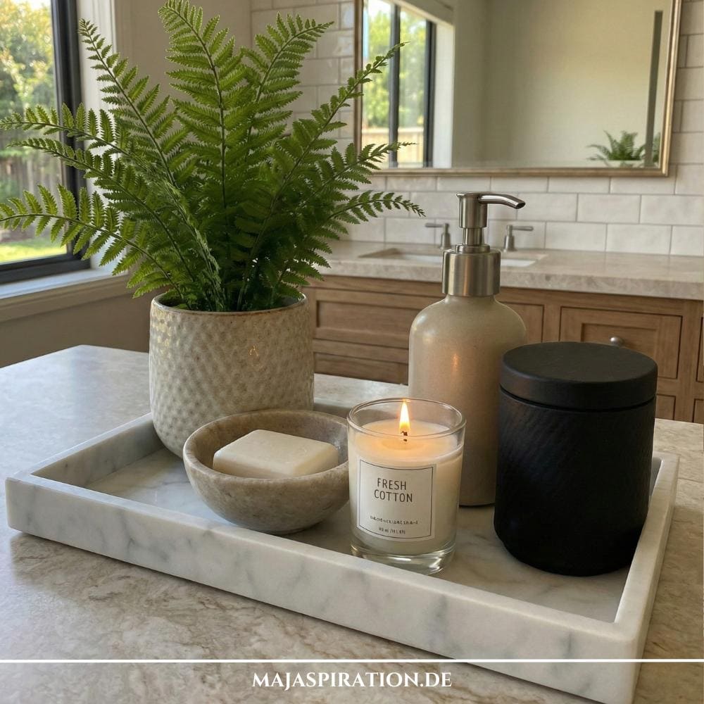 Badezimmer Dekorationsidee mit Farn