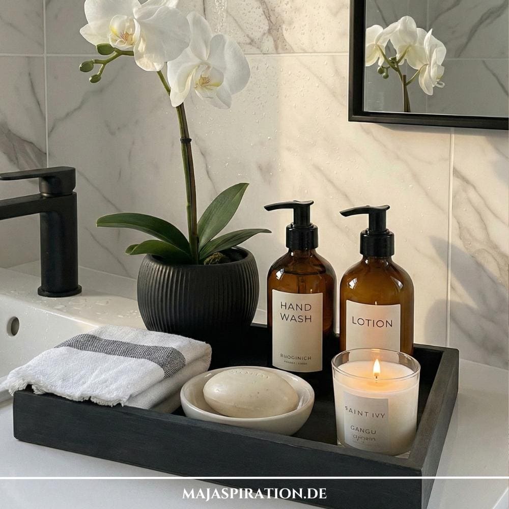 Badezimmer Deko mit Orchidee