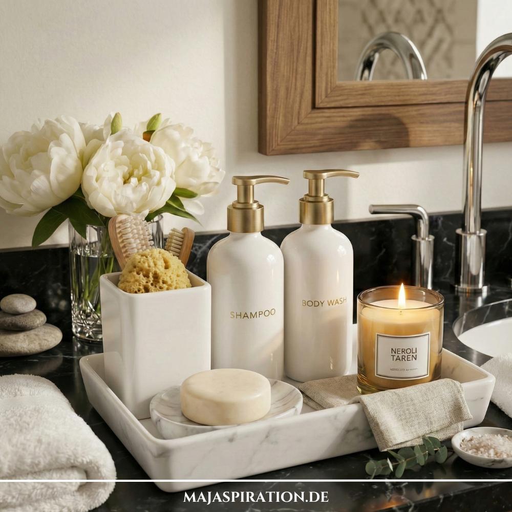 Ästhetische Badezimmer Dekorationsidee in Weiß