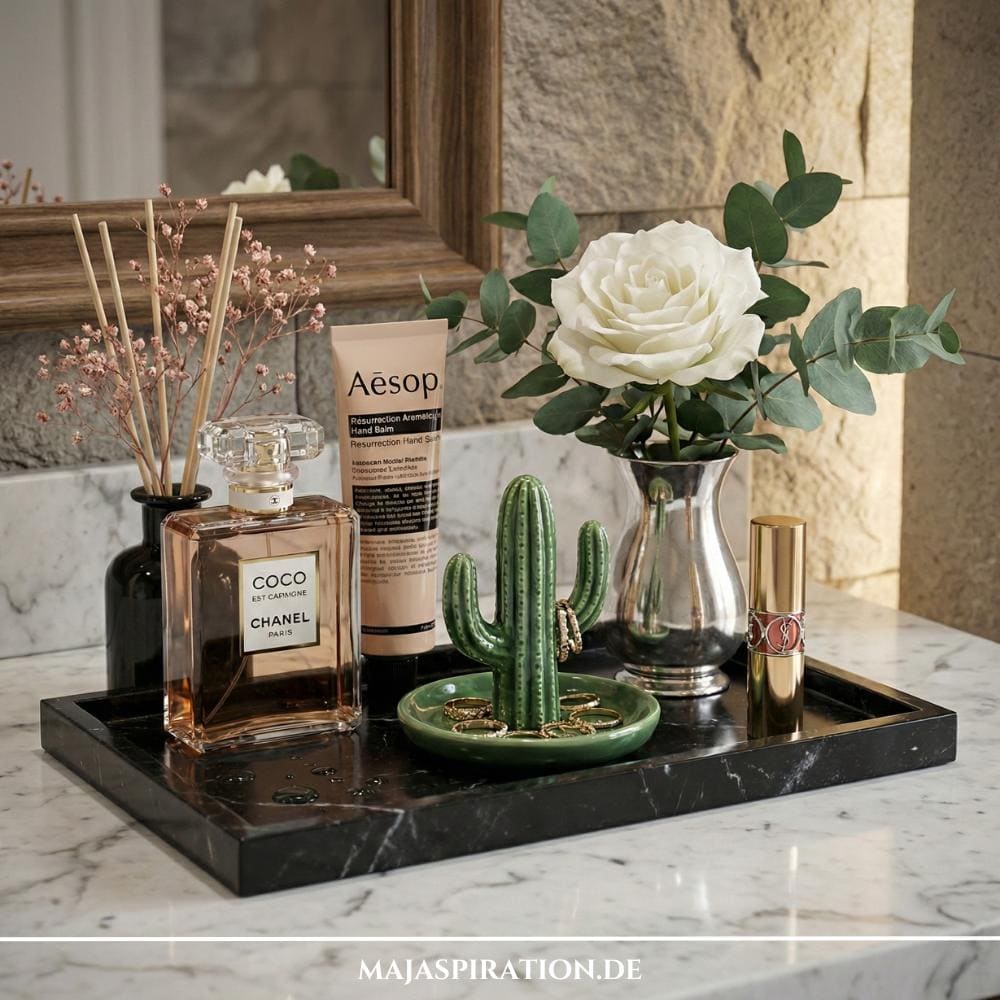 Badezimmer Dekorationsidee mit Schmuckschale