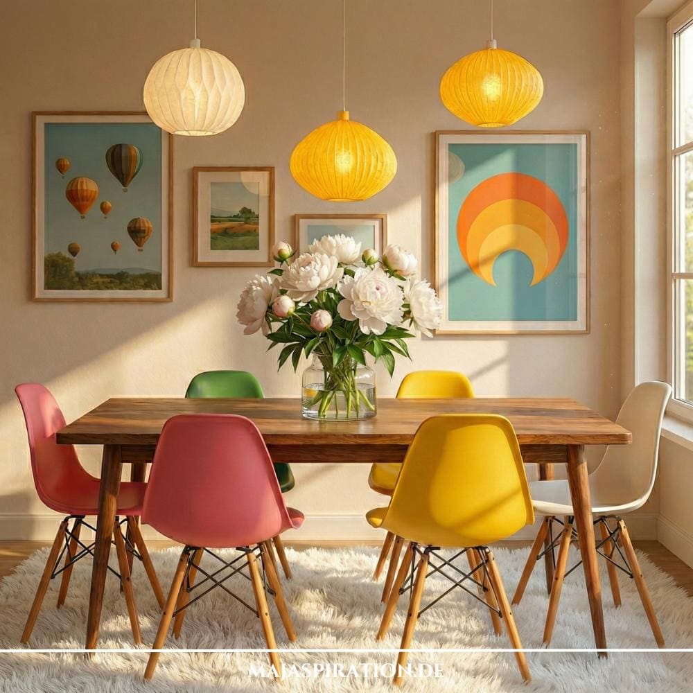 Bunte Sommerdeko Idee für Esszimmer