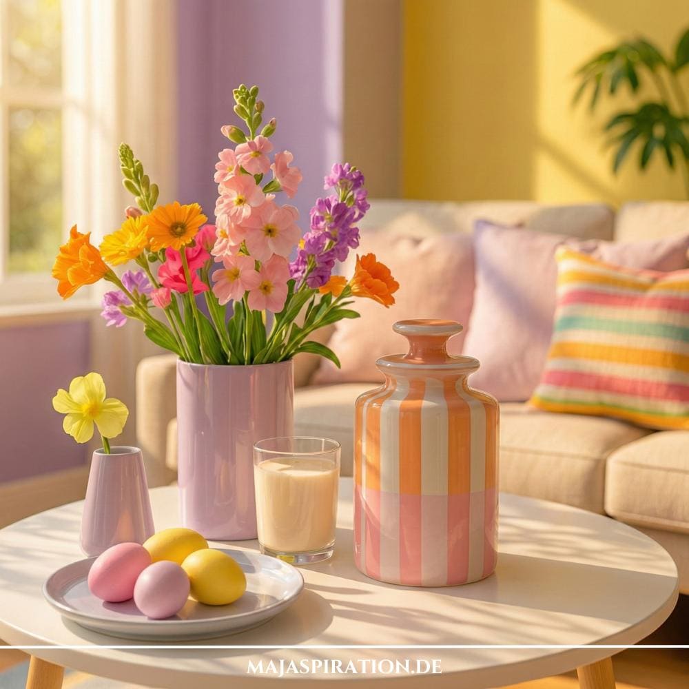 Pastell Deko Idee für den Couchtisch