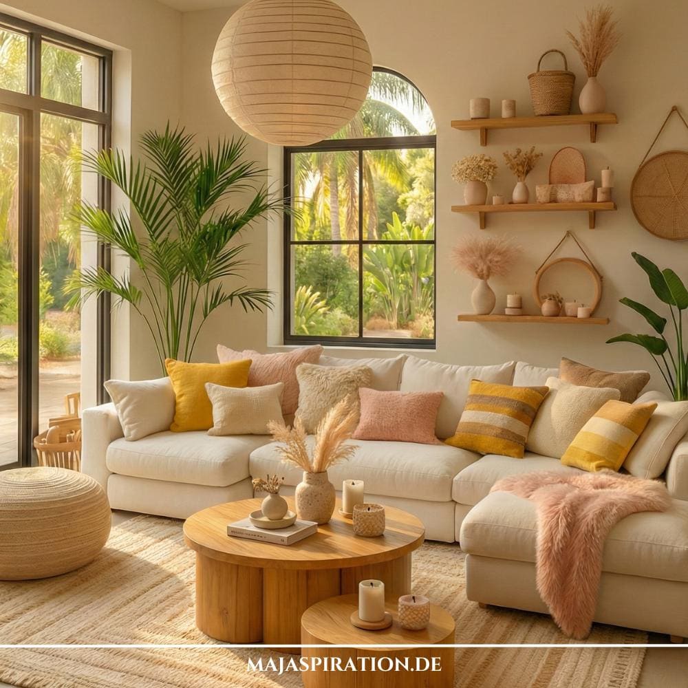 Strand Vibes im Wohnzimmer im Boho Look