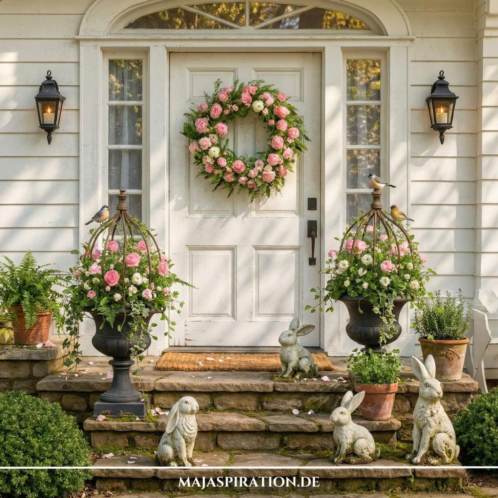 Traumhafte Osterdeko Idee für die Haustüre 