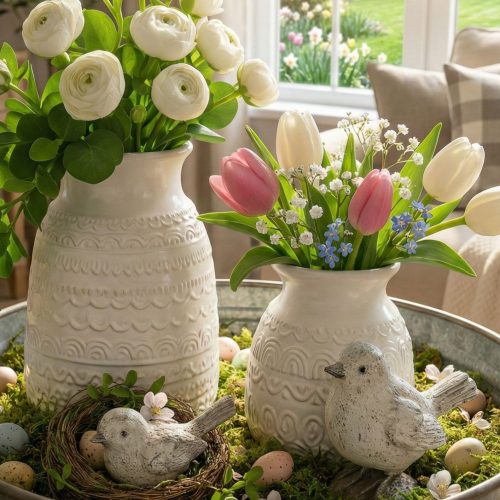 Rustikale Frühlingsdekoration Ideen