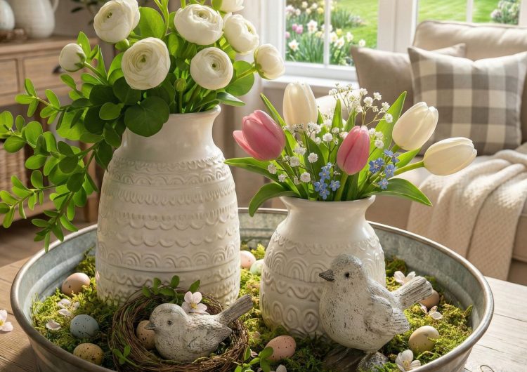 Rustikale Frühlingsdekoration Ideen