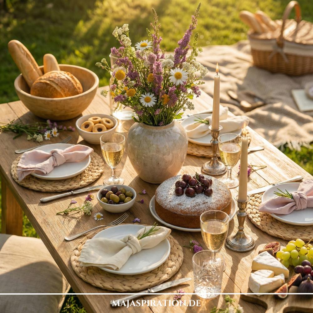Skandinavische Tischdeko Idee für den Sommer