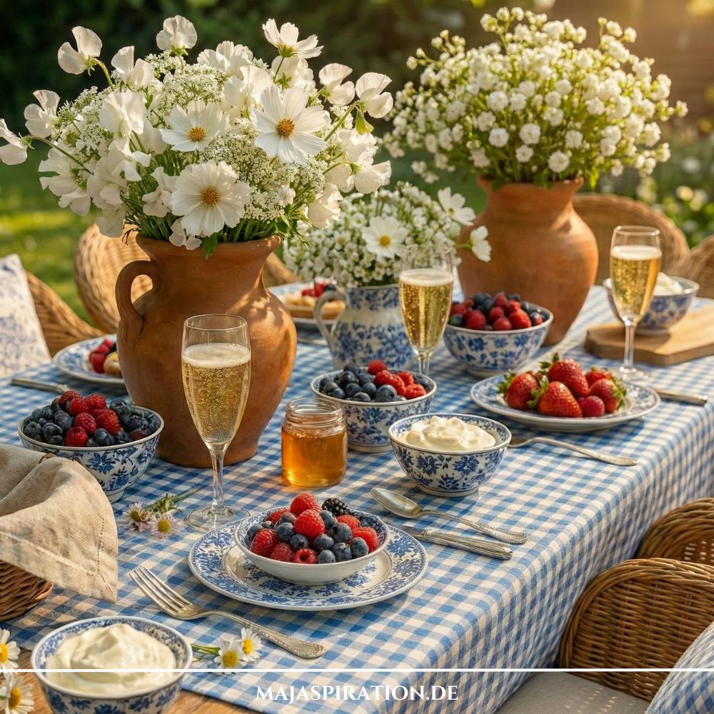 Rustikale Tischdeko Idee für den Sommer