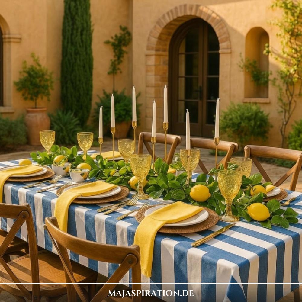 Mediterrane Tischdeko Idee für den Sommer