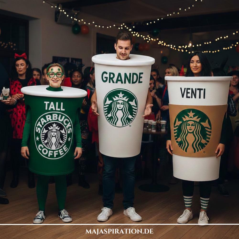 Kostümidee zu dritt Starbucks Tall, Venti und Grande