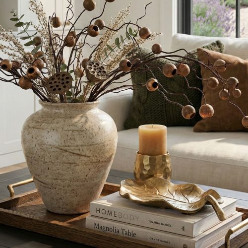 Deko Tablett Ideen für Couchtisch