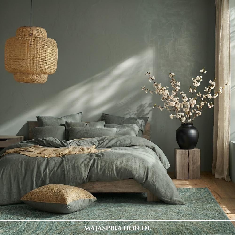 Wohn-Farbtrends 2026 Schlafzimmer in Warm Eucalyptus