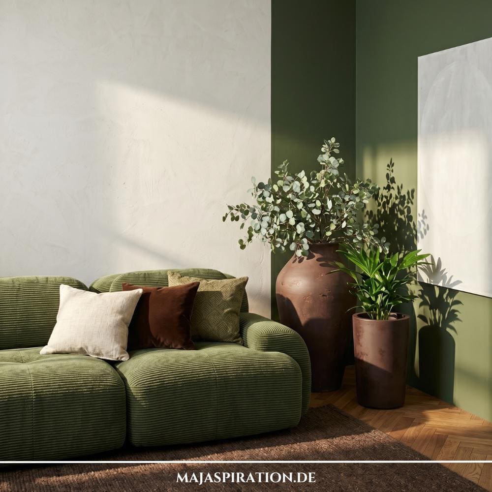 Wohn Farbtrends 2026 Wohnzimmer in Moos und Taupe
