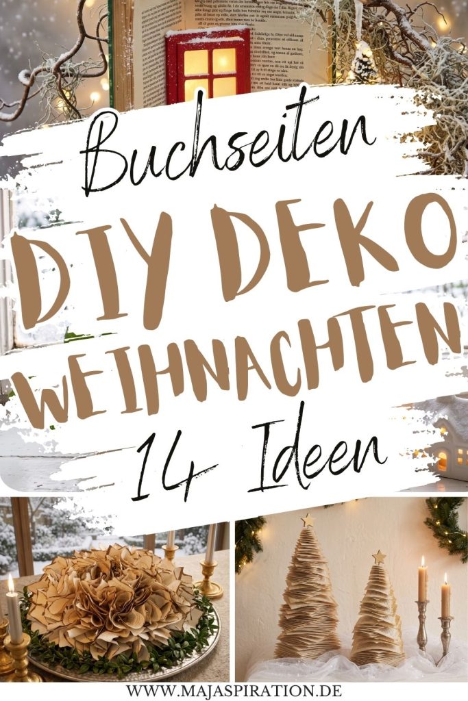 DIY WEihnachtsdeko aus Buchseiten Pin