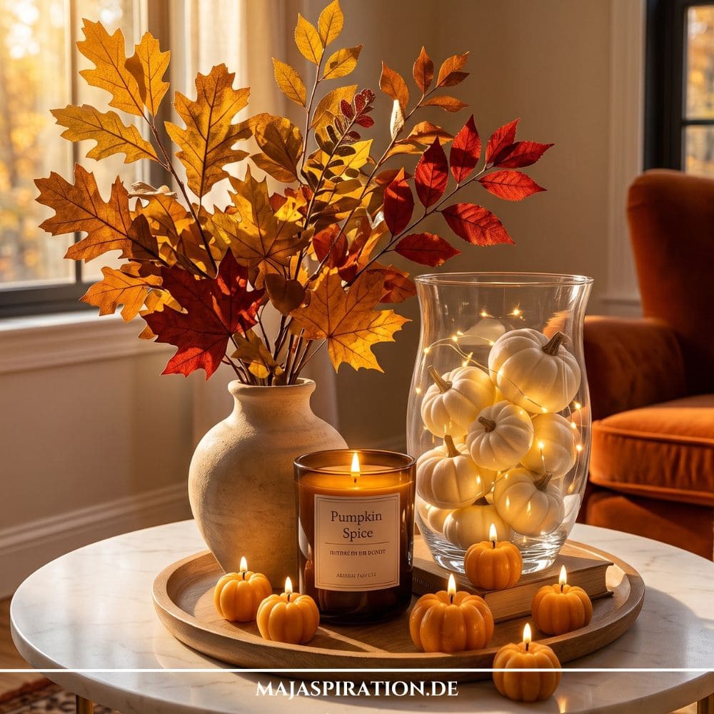 Herbstliches Deko Tabletts Idee
