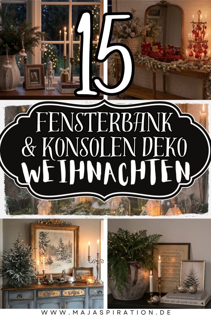 15 Ideen Weihnachtsdeko f&uuml;r Fensterbank & Konsole Pin