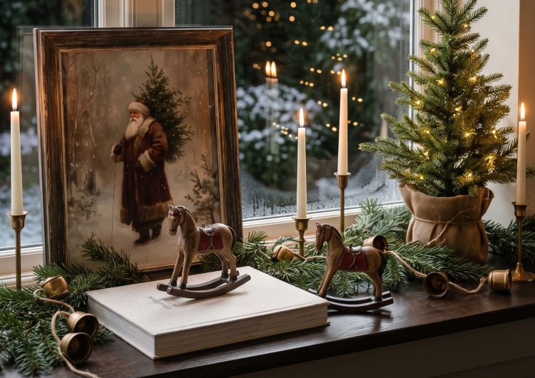 15 Weihnachtsdeko Ideen für Fensterbank und Konsole